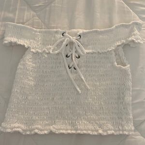 White string patterns summer shirt